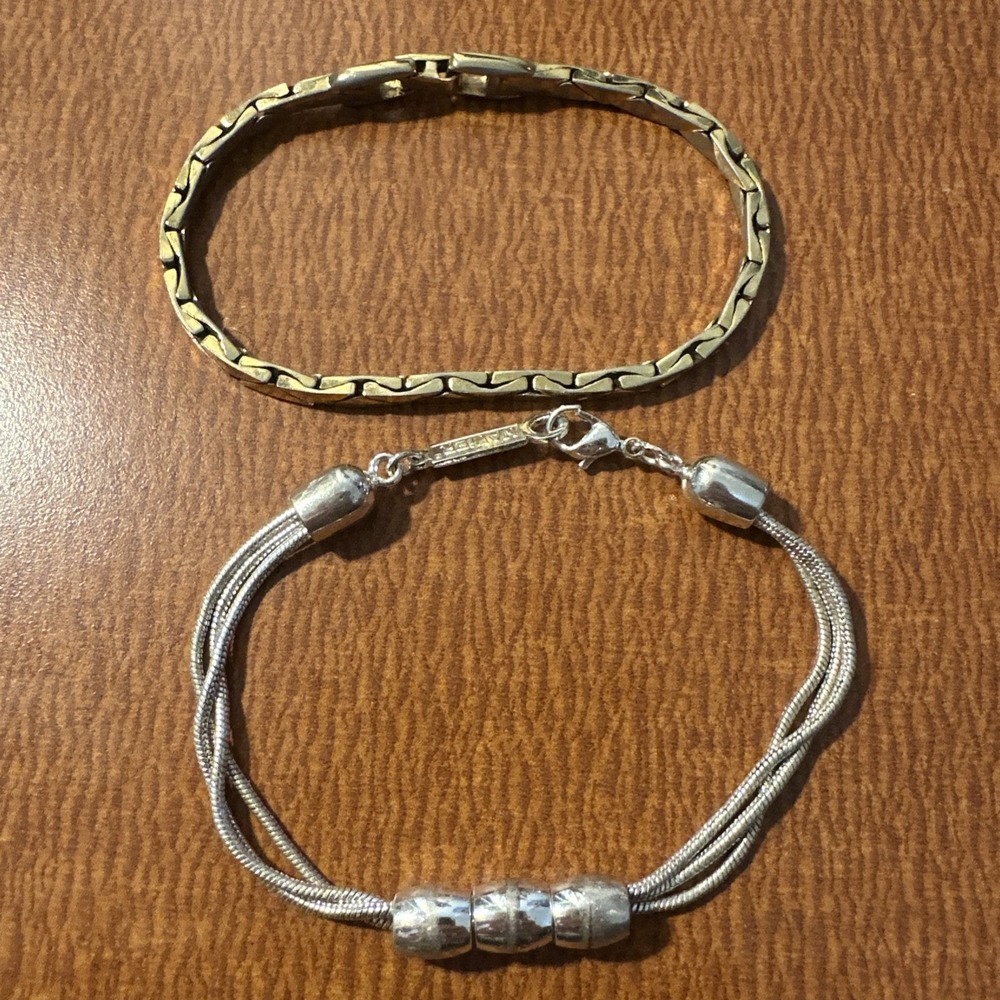 Lot of Two Napier‎ Signed Ladies Bracelets, Gold And Silver Tone